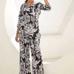 FLAVIA CREATION Floral Printed Pure Cotton Tunic With Trousers-image-55