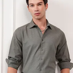 HIGHLANDER Men Self Design Spread Collar Comfort Slim Fit Casual Shirt-image-66