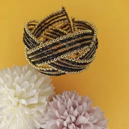 NVR Rhodium-Plated Beaded Cuff Bracelet-image-10