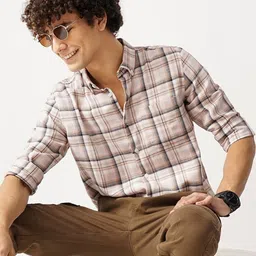 British Club Men's Twill Slub Checks Regular Fit Shirt-picture-9