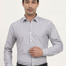 JADE BLUE Men Opaque Striped Formal Shirt-image-42