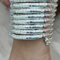 Sangria Silver Spiral Bangle-47