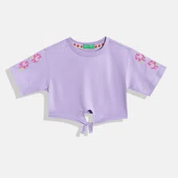 United Colors of Benetton Girls Pure Cotton T-Shirt With Embroidered Detail-picture-10
