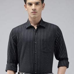 Arrow Manhattan Slim Fit Striped Pure Cotton Formal Shirt-picture-19