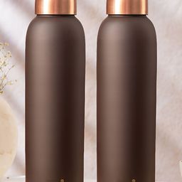 BOROSIL Brown & Copper-Toned Set of 2 Copper Solid Water Bottle-13