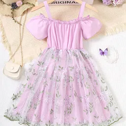 INCLUD Self Design Embroidered Fit & Flare Shoulder Straps Knee Length Dress-image-6