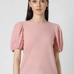 Van Heusen Woman Self Design Round Neck Top-image-37