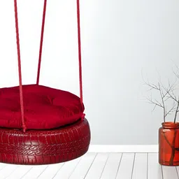 Swingzy Red Hammock Hanging Swing With Cushion-40