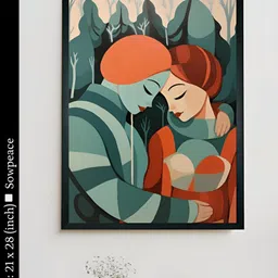 SOWPEACE Blue & Orange 1 Piece Canvas Abstract Wall Photographs-image-26