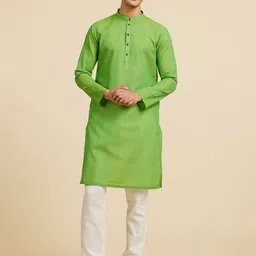 Diwas by Manyavar Chevron Woven Design Mandarin Collar Straight Kurta-picture-12