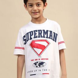Kids Ville Boys Superman Printed Pure Cotton Tshirt-image-97