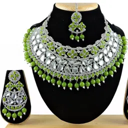 VATSALYA creation Rhodium-Plated Artificial Stones Alloy Jewellery Set-image-13
