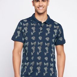AUXAMIS Men Printed Polo Collar Extended Sleeves Pockets T-shirt-image-43