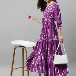 Raiyani Fashion Women Printed Smocked Wrap Dress-picture-46