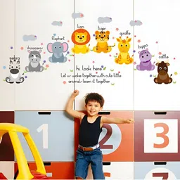INDIAN ROYALS Yellow & Purple Jungle ZooPrinted Self-Adhesive & Durable Wall Sticker-picture-40