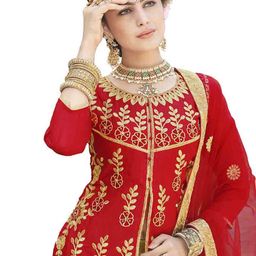 MANVAA Beige & Gold-Toned Embroidered Thread Work Semi-Stitched Lehenga & Unstitched Blouse With Dupatta-26