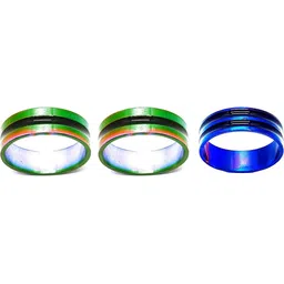 Dynamic Retail Global Set of 3 Rings for Men & Women, Multicolor-Blue Alloy Ring ()-image-70