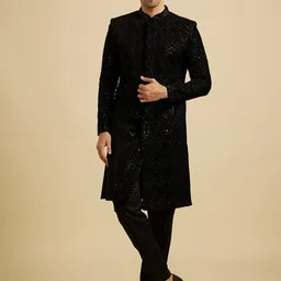 Manyavar Women Embroidered Sherwani Set-image-85