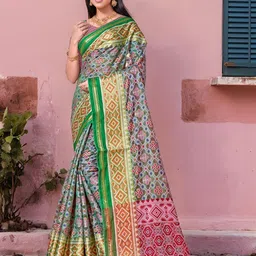 Anouk Woven Design Zari Organza Jamdani Saree-21