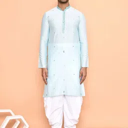 Arihant Rai Sinha Men Yoke Design Regular Thread Work Kurta with Patiala-16