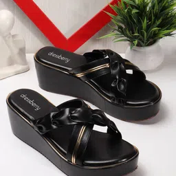 DressBerry Colourblocked Wedge Sandals-56