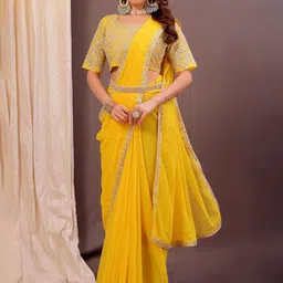 Florence Sequinned Pure Georgette Belted Saree-picture-37