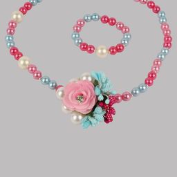 Daizy Girls Floral Pearls Beaded Necklace With Bracelet Jewellery Set-image-92