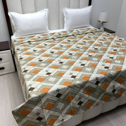 Pure Decor Grey & Mustard Printed Pure Cotton 260 TC King SizeDuvetCover-picture-27