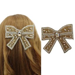 MEGARICH Women Embellished Beaded Ribbon Bow Alligator Hair Clip-image-33