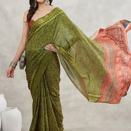 Janasya Bandhani Silk Blend Saree-picture-47