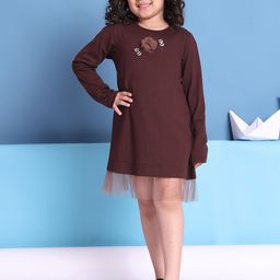 Baawri Girls Cotton Applique A-Line Dress With Ruffles Details-picture-0