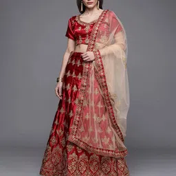 Maroosh Embellished Beads and Stones Unstitched Lehenga & Blouse With Dupatta-21