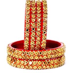 jtraditional Set Of 6 Stone-Studded Chuda Bangles-image-92