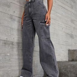 kitty-fashion Women Jean Wide Leg High-Rise Clean Look Light Fade Non Stretchable Jeans-image-75