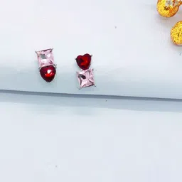 AVANT-GARDE PARIS Silver-Plated Crystals Studded Heart Shaped Drop Earrings-image-37