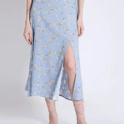 French Theory Printed A-Line Midi Skirt-picture-49