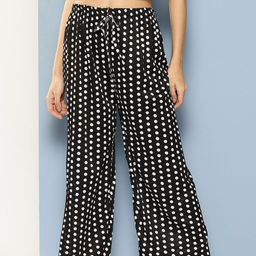 BAESD Women Polka Dot Printed Flared Handloom Palazzos-image-75