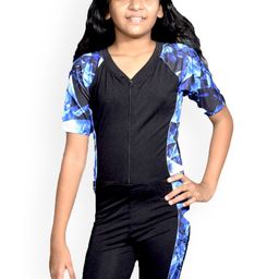 Aqua Holic Girls Colourblocked V-Neck Swimming Dress-image-97