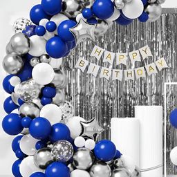 Special You 69 Pcs White & Blue Balloons & Banner Festive Decor-image-94