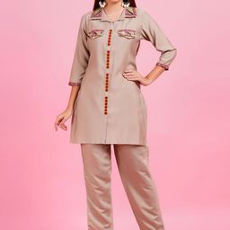 KALINI Embroidered Tunic With Trousers Co-Ords-picture-37