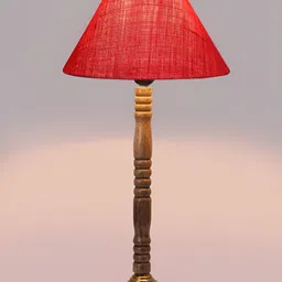 Devansh Pink Wooden Frusturical Shaped Table Lamp-image-80