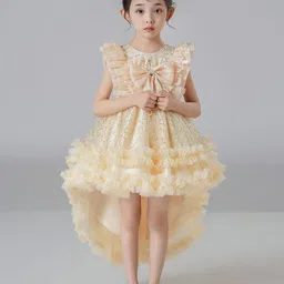 JC SPARKLE Tie-Up Neck A-Line Dress-image-5