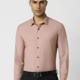 V Dot Men Spread Collar Solid Slim Fit Formal Shirt-image-96