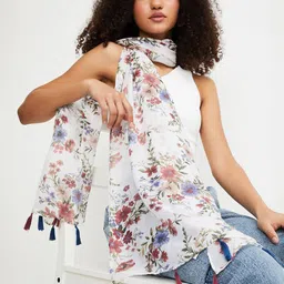 max Women Printed Tasselled Border Scarf-image-57