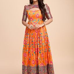 Tasarika Floral Printed A-line Maxi Dress Dresses-image-44