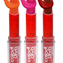 Adbeni Set Of 3 Hot Shot Lipsticks - Outrageous Orange 02-Indic Maroon 06-Pink Perfect 07-47