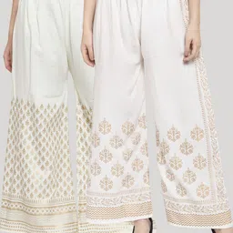 Clora Creation Women Pack of 2 Printed Ethnic Palazzos-image-95