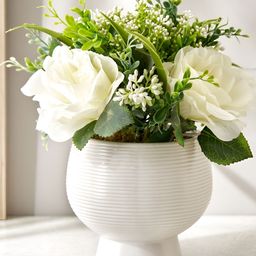 Home Centre Gloria Alyssa White & Green Textured Artificial Flower In Ceramic Pot-image-17