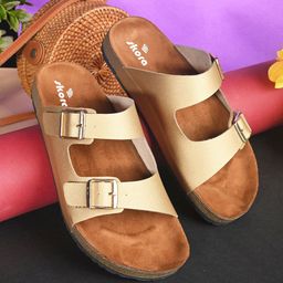 SKORA Open Toe Flats with Buckles-1