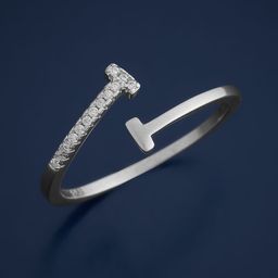 Kushal's Fashion Jewellery 92.5 Pure Silver Rhodium-Plated Cubic Zirconia Finger Ring-image-12
